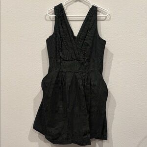 Black Sleeveless V-Neck A-Line Mini Dress